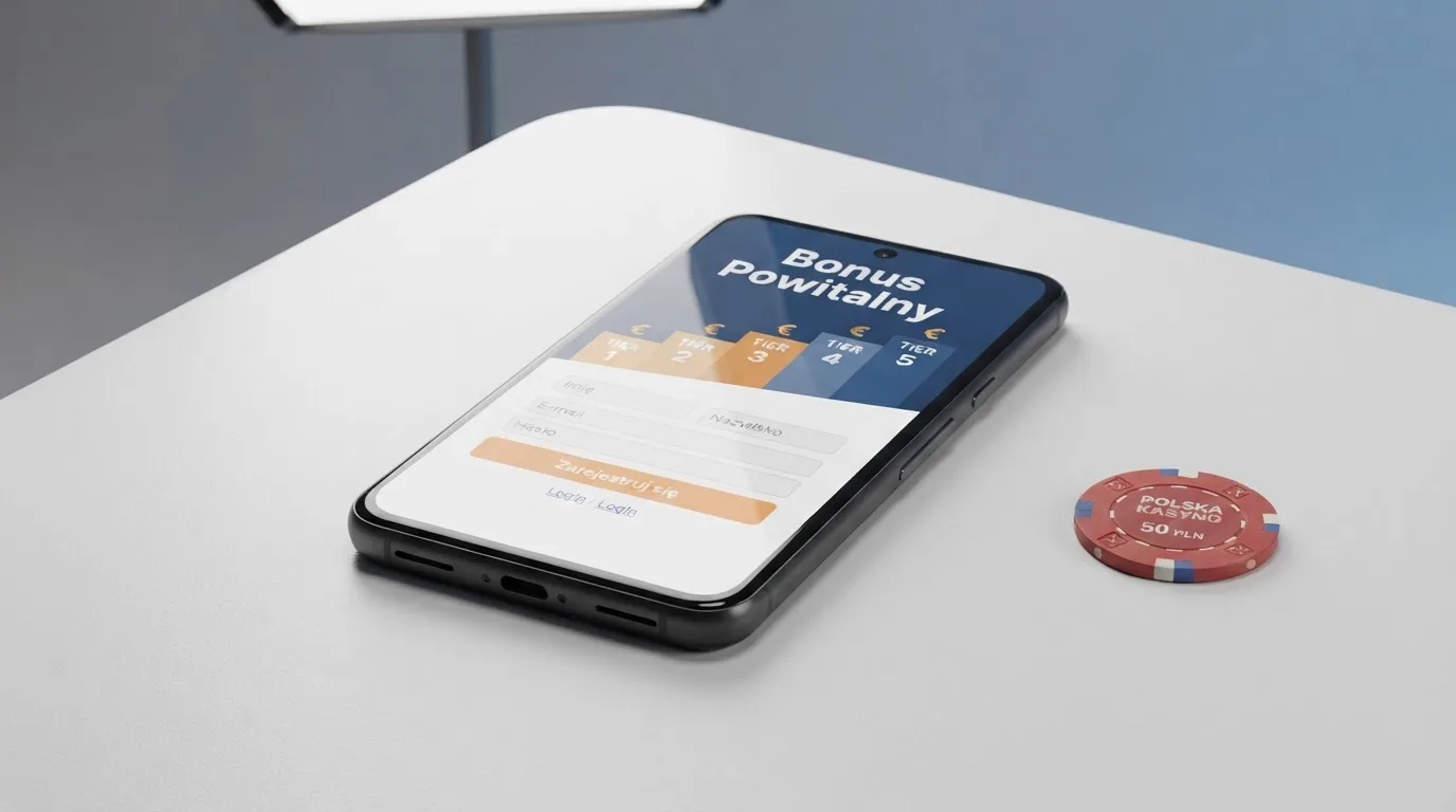 Ekran z warunkami bonusu powitalnego podczas rejestracji w kasynie online