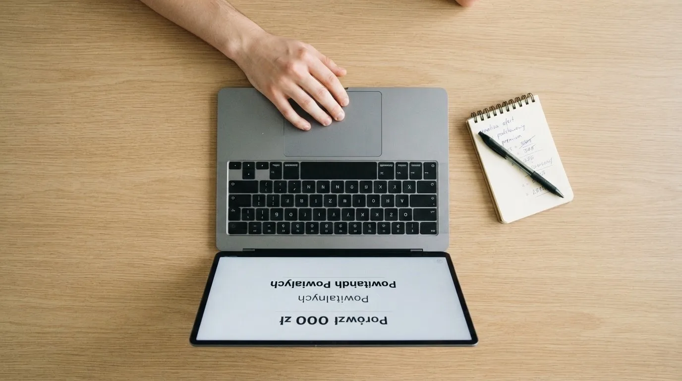 Widok z góry na laptop z otwartą tabelą porównawczą ofert powitalnych kilku serwisów kasynowych